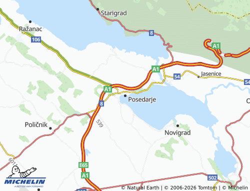 Carte MICHELIN Posedarje - ViaMichelin