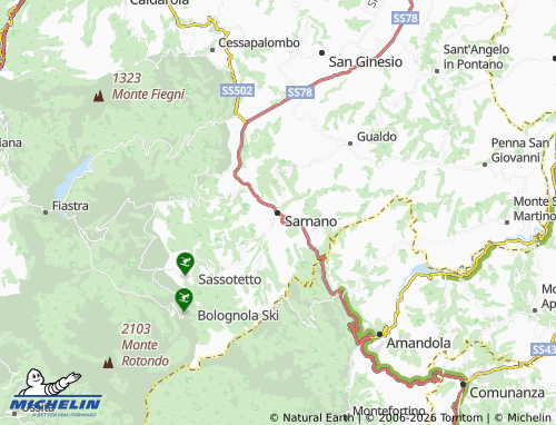 MICHELIN Sarnano map - ViaMichelin