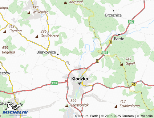 MICHELIN Ścinawica map - ViaMichelin