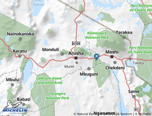 Mapa MICHELIN Arusha - ViaMichelin