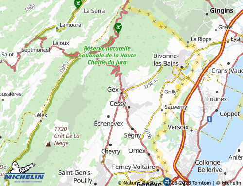 Mappa MICHELIN Gex - ViaMichelin