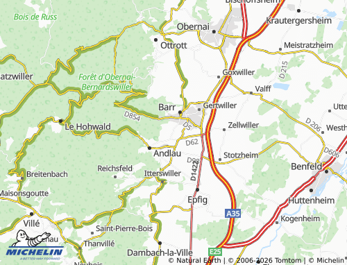 Mapa MICHELIN Mittelbergheim - ViaMichelin