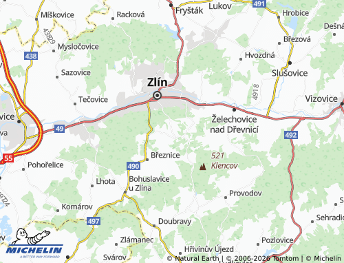 Mappa MICHELIN Kudlov - ViaMichelin