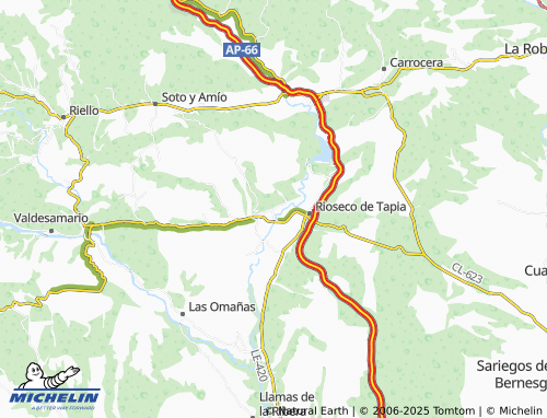 Mapa MICHELIN Santibáñez de Ordás - ViaMichelin