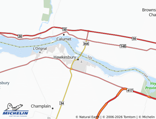 Kaart MICHELIN Hawkesbury - ViaMichelin