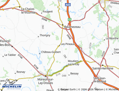 MICHELIN Les Pineaux map - ViaMichelin