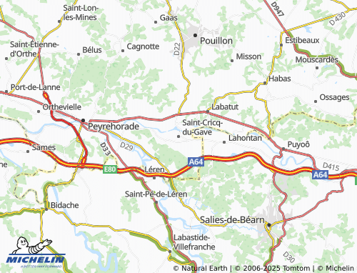 MICHELIN-Landkarte Saint-Cricq-du-Gave - ViaMichelin