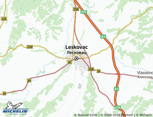 Mapa MICHELIN Leskovac - ViaMichelin