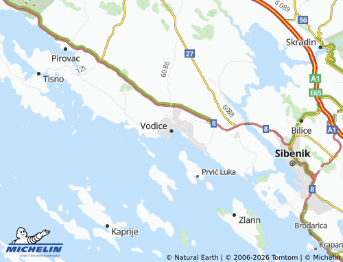 MICHELIN-Landkarte Vodice - ViaMichelin