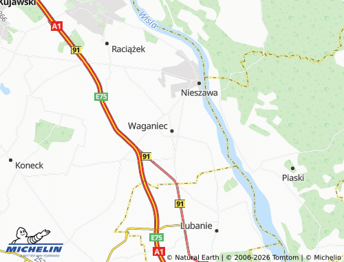 MICHELIN Waganiec map - ViaMichelin