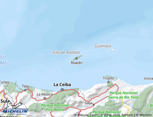 MICHELIN-Landkarte Islas de la Bahía - ViaMichelin