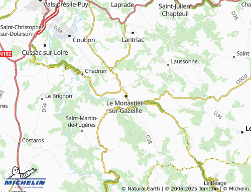 Kaart MICHELIN Le Monastier-sur-Gazeille - ViaMichelin