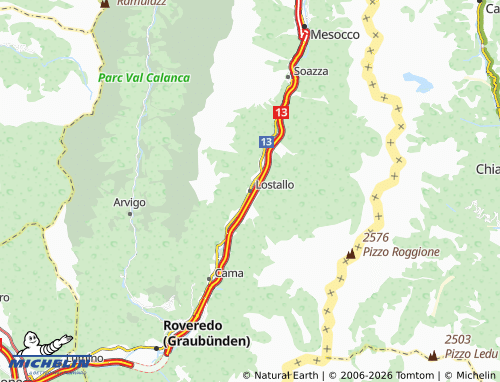 Carte MICHELIN Lostallo - ViaMichelin
