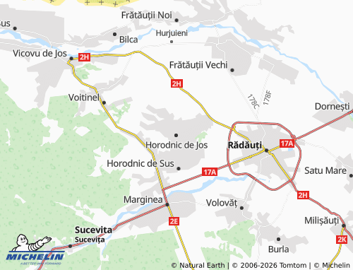 Mappa MICHELIN Horodnic de Jos - ViaMichelin