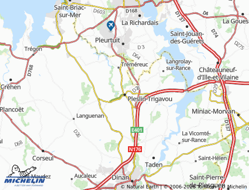MICHELIN Pleslin-Trigavou map - ViaMichelin