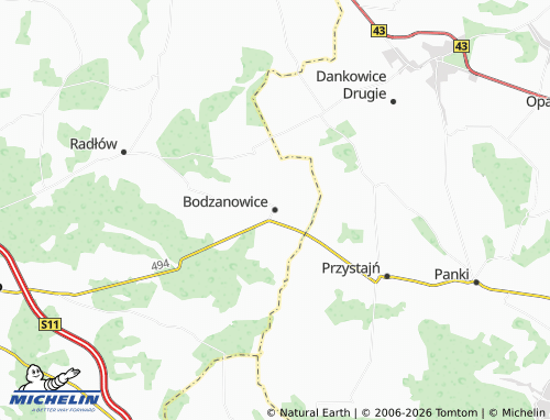 Carte MICHELIN Bodzanowice - ViaMichelin