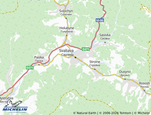 MICHELIN Svaliava map - ViaMichelin