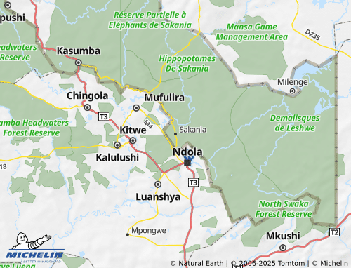 MICHELIN Sakania map - ViaMichelin