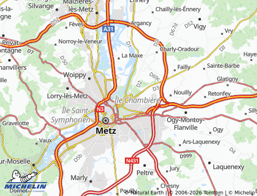 MICHELIN Saint-Julien-lès-Metz map - ViaMichelin