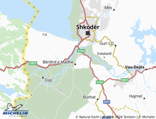 MICHELIN Bërdicë e Mesme map - ViaMichelin