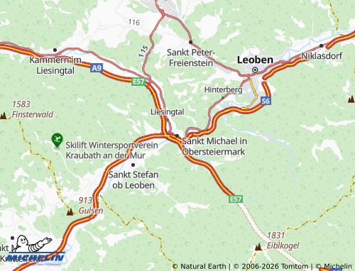 Mapa MICHELIN Sankt Michael in Obersteiermark - ViaMichelin