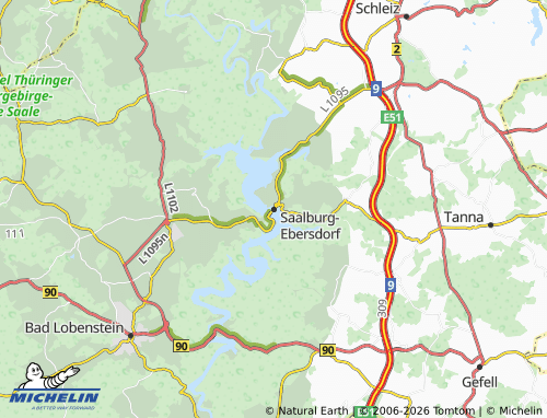MICHELIN Saalburg-Ebersdorf map - ViaMichelin