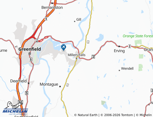 Mappa MICHELIN Millers Falls - ViaMichelin