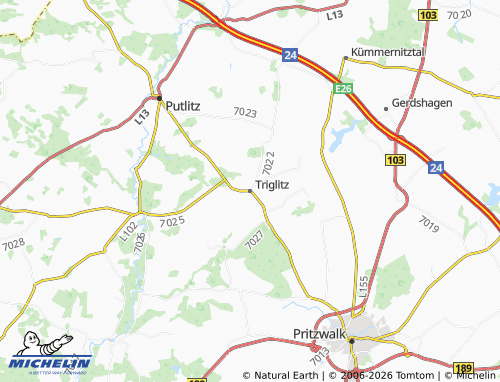 Mappa MICHELIN Triglitz - ViaMichelin
