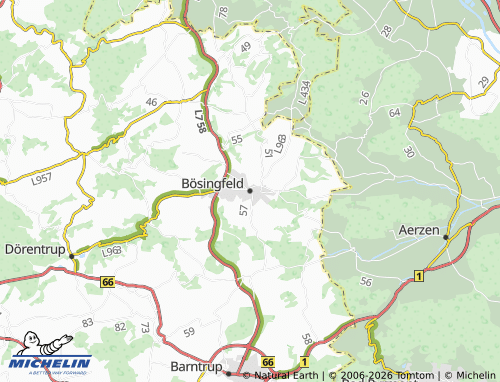 MICHELIN Bösingfeld map - ViaMichelin