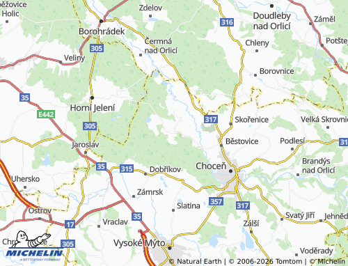 Mappa MICHELIN Újezd u Chocně - ViaMichelin
