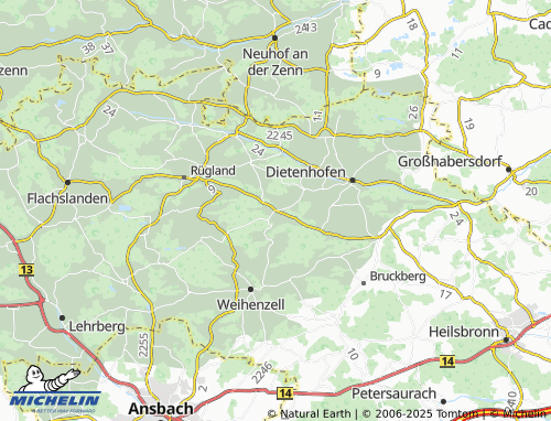 MICHELIN Adelmannsdorf map - ViaMichelin