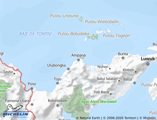 MICHELIN Tojo Una-Una map - ViaMichelin
