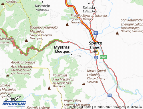 MICHELIN Mystras map - ViaMichelin