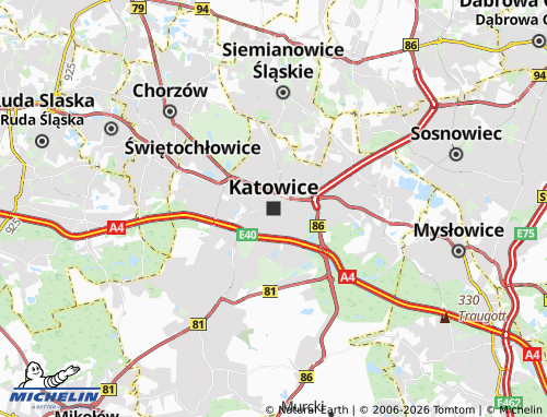 Mapa MICHELIN Katowice - ViaMichelin