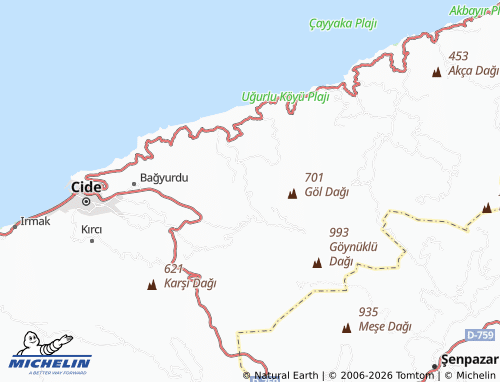 MICHELIN-Landkarte Mencekli - ViaMichelin
