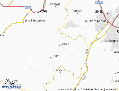 MICHELIN Gökler map - ViaMichelin