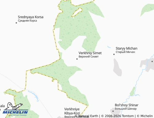 MICHELIN-Landkarte Verkhniy Simet - ViaMichelin