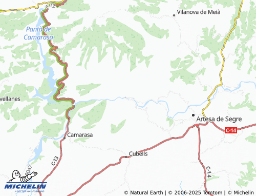 MICHELIN Alòs de Balaguer map - ViaMichelin