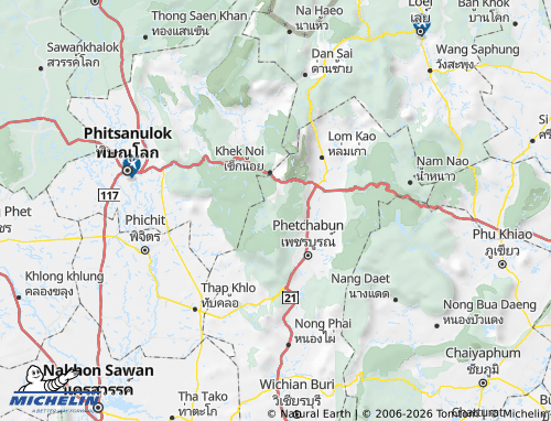 MICHELIN Amphoe Khao Kho map - ViaMichelin