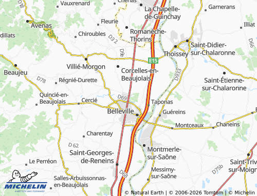 MICHELIN-Landkarte Saint-Jean-d'Ardières - ViaMichelin
