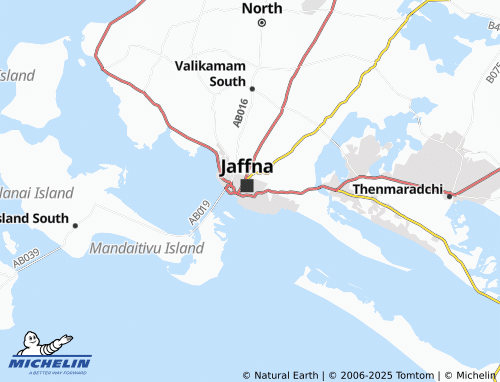 MICHELIN Jaffna Town East map - ViaMichelin