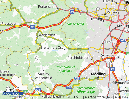 MICHELIN Breitenfurt Ost map - ViaMichelin