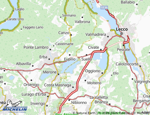MICHELIN Pusiano map - ViaMichelin