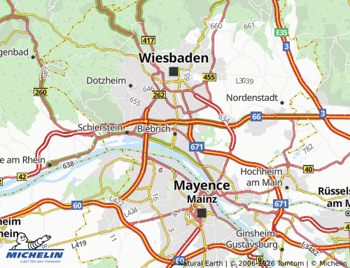 MICHELIN Biebrich map - ViaMichelin