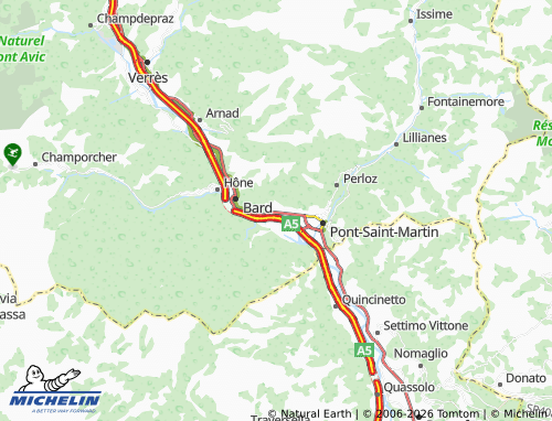 Carte MICHELIN Donnas - ViaMichelin