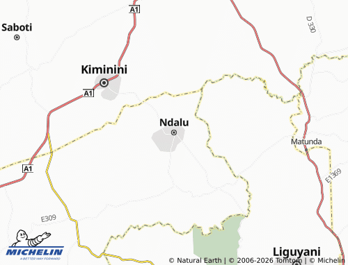 MICHELIN Ndalu map - ViaMichelin