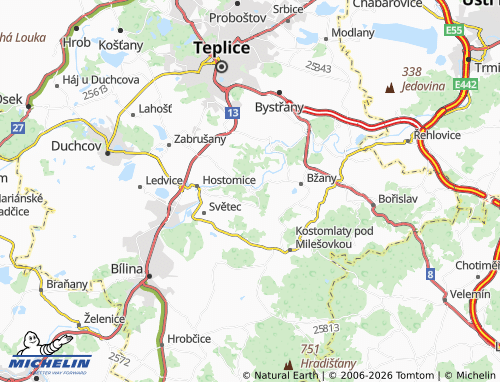 Kaart MICHELIN Ohníč - ViaMichelin