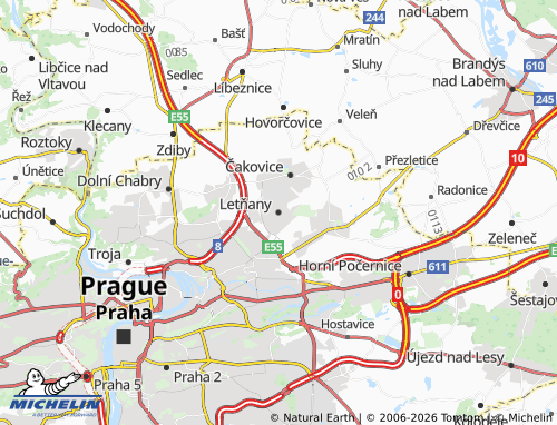 Carte MICHELIN Letňany - ViaMichelin
