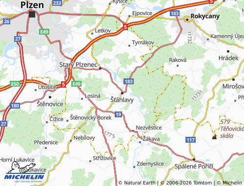 Mappa MICHELIN Šťáhlavy - ViaMichelin