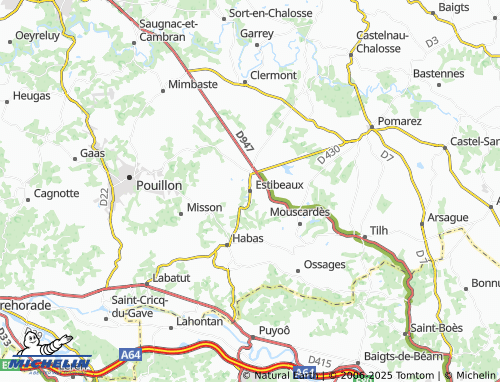 MICHELIN Estibeaux map - ViaMichelin